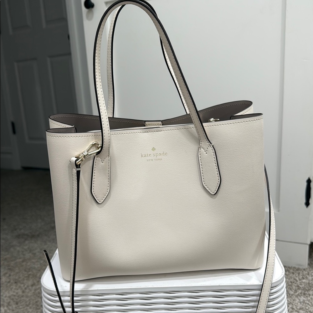 Kate Spade Cream Structured Tote with Double Handles